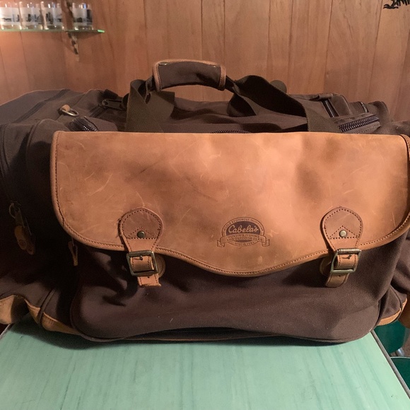 Cabela's Bags Vintage Large Cabelas Canvas Leather Hunting Duffle
